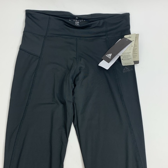Adidas climalite Black High Rise Leggings Medium Stretch Support HR Long New NWT - Picture 3 of 13